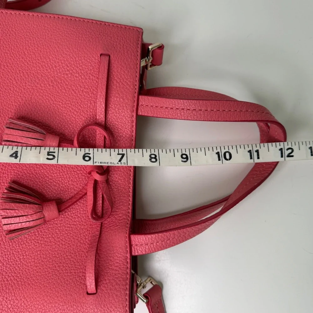 Kate Spade Hayes Street Satchel Pink Leather Bow Tassel Crossbody Preppy Small